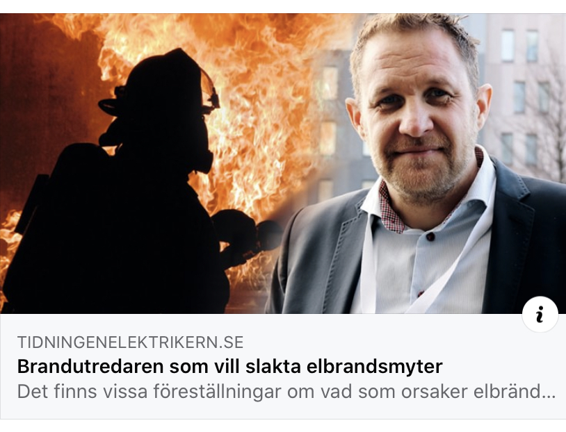 brandutredning brandutredare spridningsutlåtande sakkunnigutlåtande föreläsning elbrand mordbrännare brandexpert media  brand bränder tidningen elektrikern myter