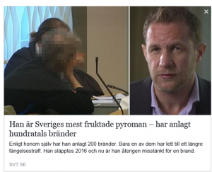 brandutredning brandutredare spridningsutlåtande sakkunnigutlåtande föreläsning elbrand mordbrännare brandexpert media  brand bränder profil  pyroman mordbrännare anlagd svt morgonstudion