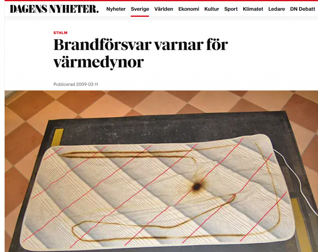 Intervju om att värmedynor i sängen kan vara en dödsfälla